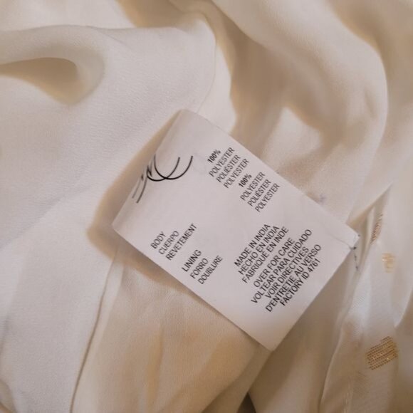 Melissa McCarthy Seven Blouse Top Size 1 1X Off White Gold Classy QVC - Picture 8 of 8